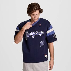 Champion -  Men's V-Neck Varsity Jersey - Navy L Navy